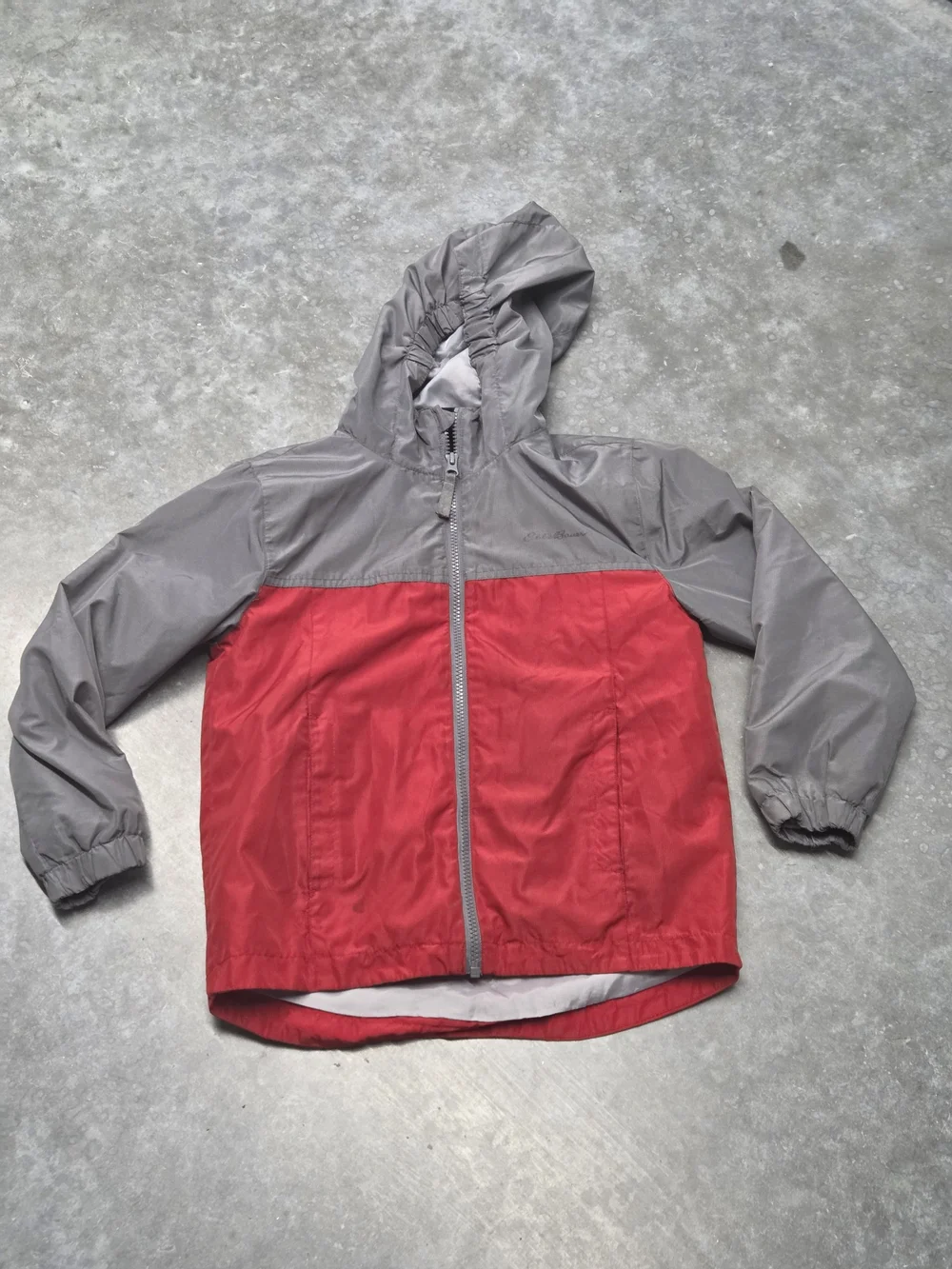 Eddie Bauer Two-Tone Hooded Rain Jacket Windbreaker Gorpcore Size 7/8